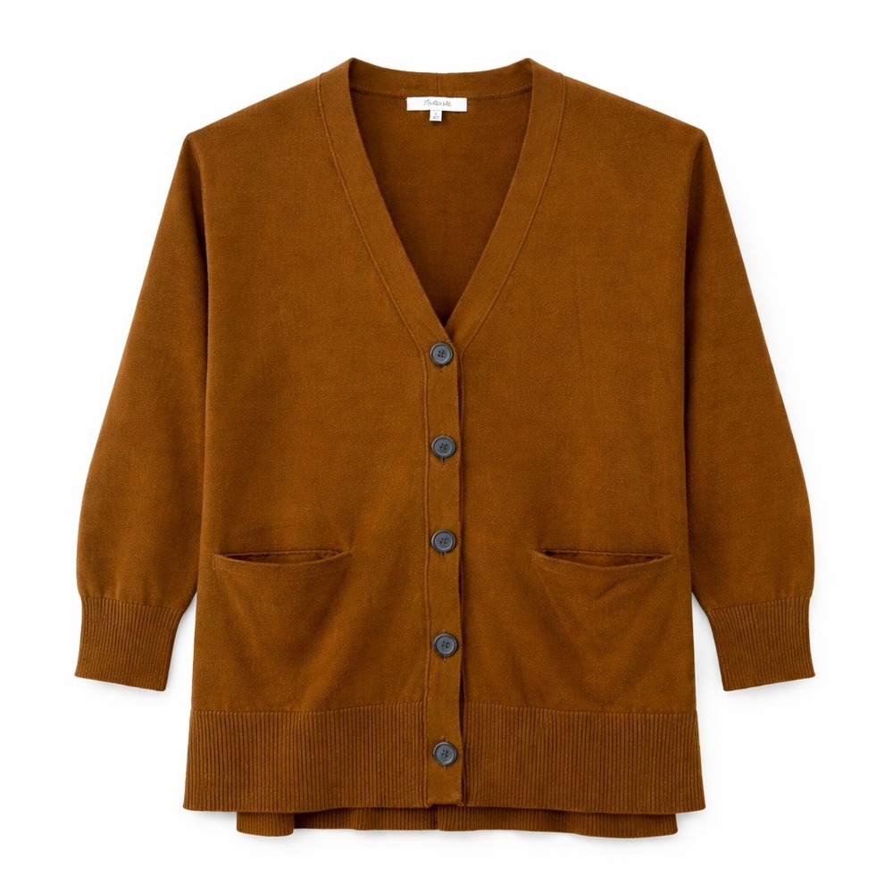 Madewell Miller Cardigan Sweater Women Medium Brown Cozy Minimalist Lagenlook